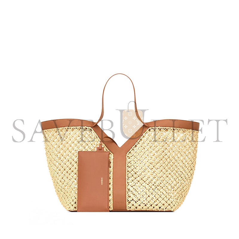 YSL BEIGE RAFFIA Y TOTE BAG 828957GAAFI2791 (37*32*22cm)